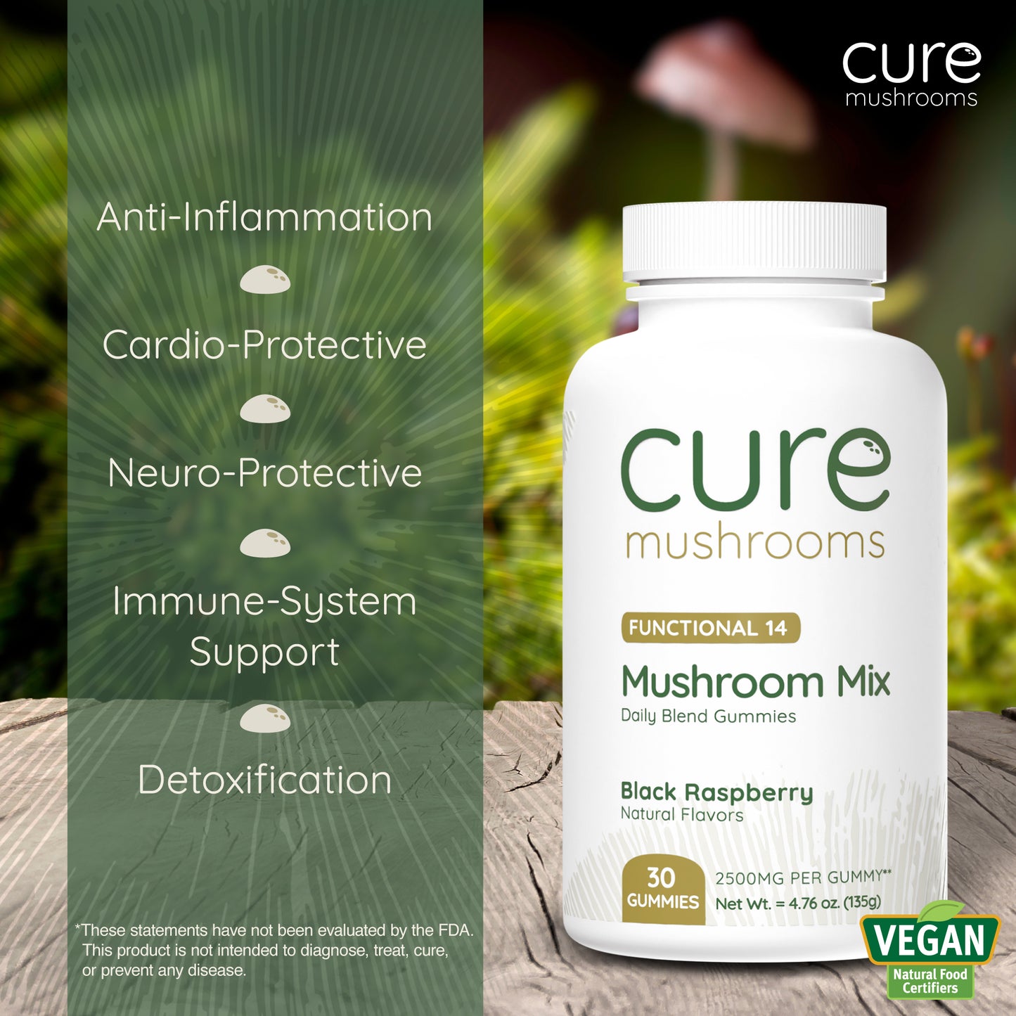 Cure Mushrooms 14 mushroom mix gummies