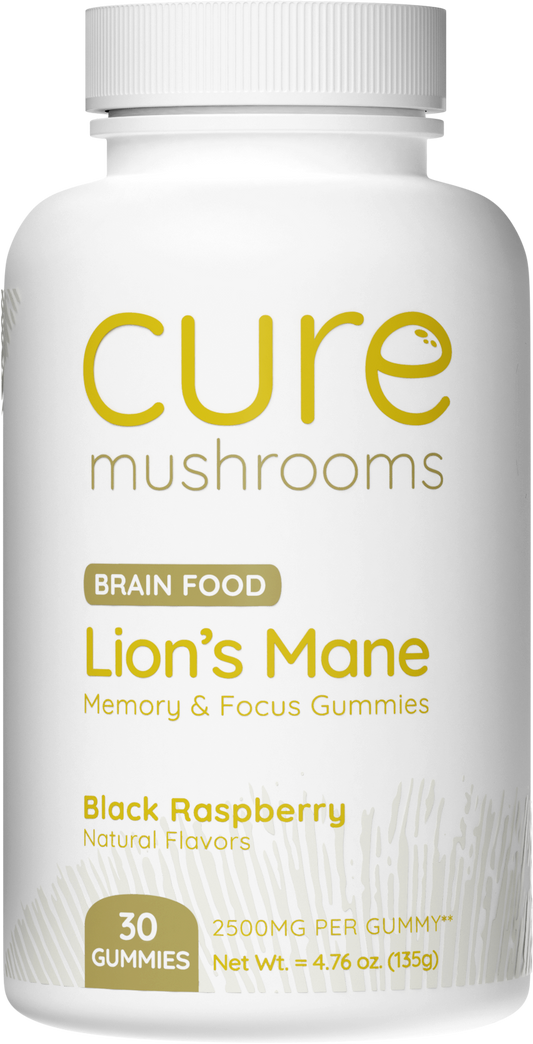 cure mushrooms lion's mane mushroom gummies for memory and focus