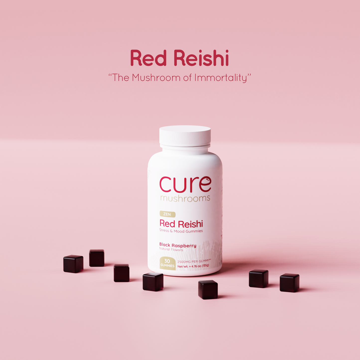 cure mushrooms red reishi mushroom gummies