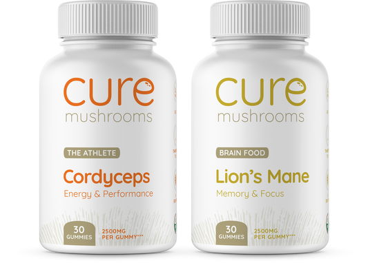 Cure Mushrooms cordyceps and lion's mane mushroom gummies pack