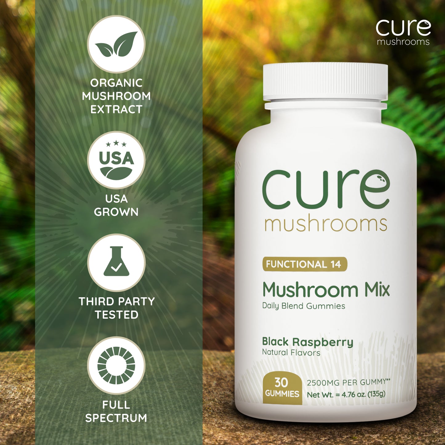 Cure Mushrooms 14 mushroom mix gummies