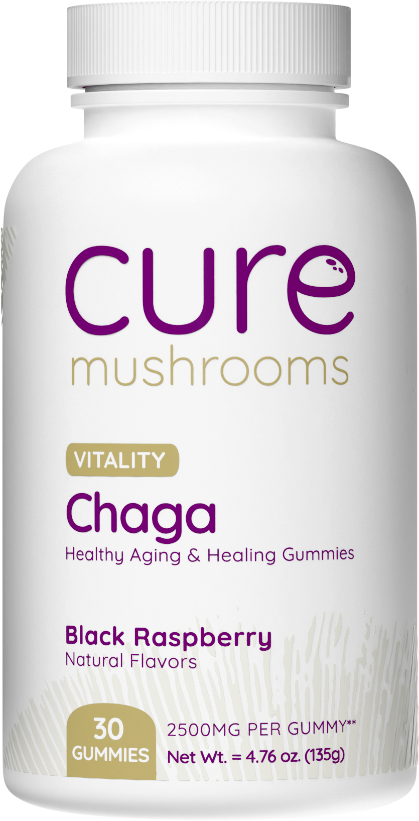 cure mushrooms black raspberry flavor chaga mushroom gummies
