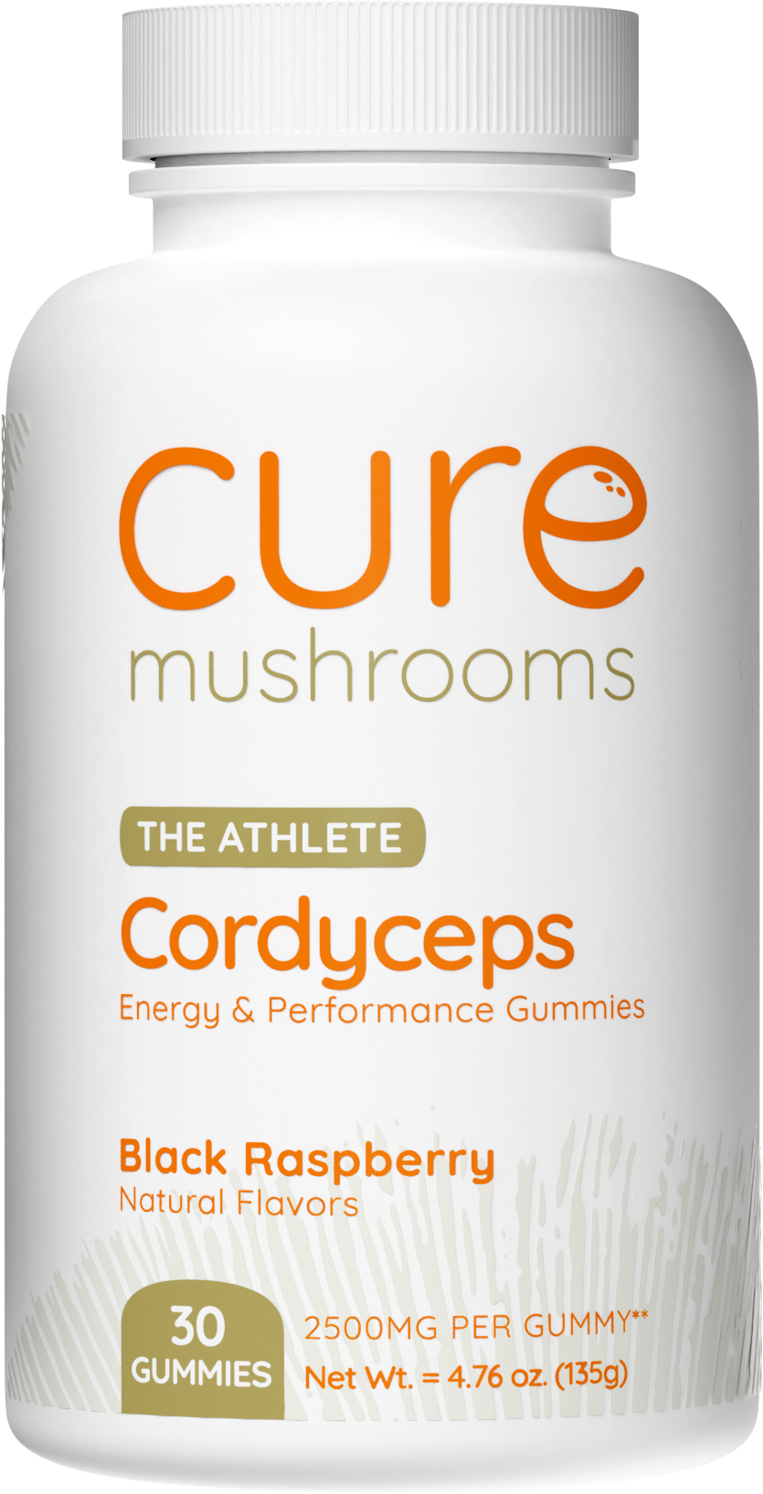 Cure Mushrooms cordyceps mushroom gummies black raspberry flavor