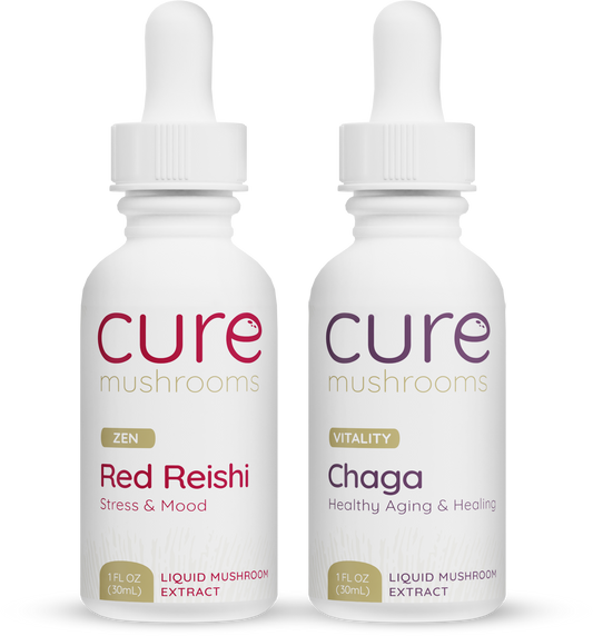 Cure Mushrooms The beauty pack mushroom tinctures with reishi and chaga