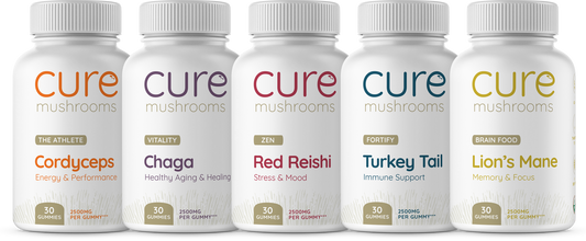 All of cure mushroom's mushroom gummies as a full pack