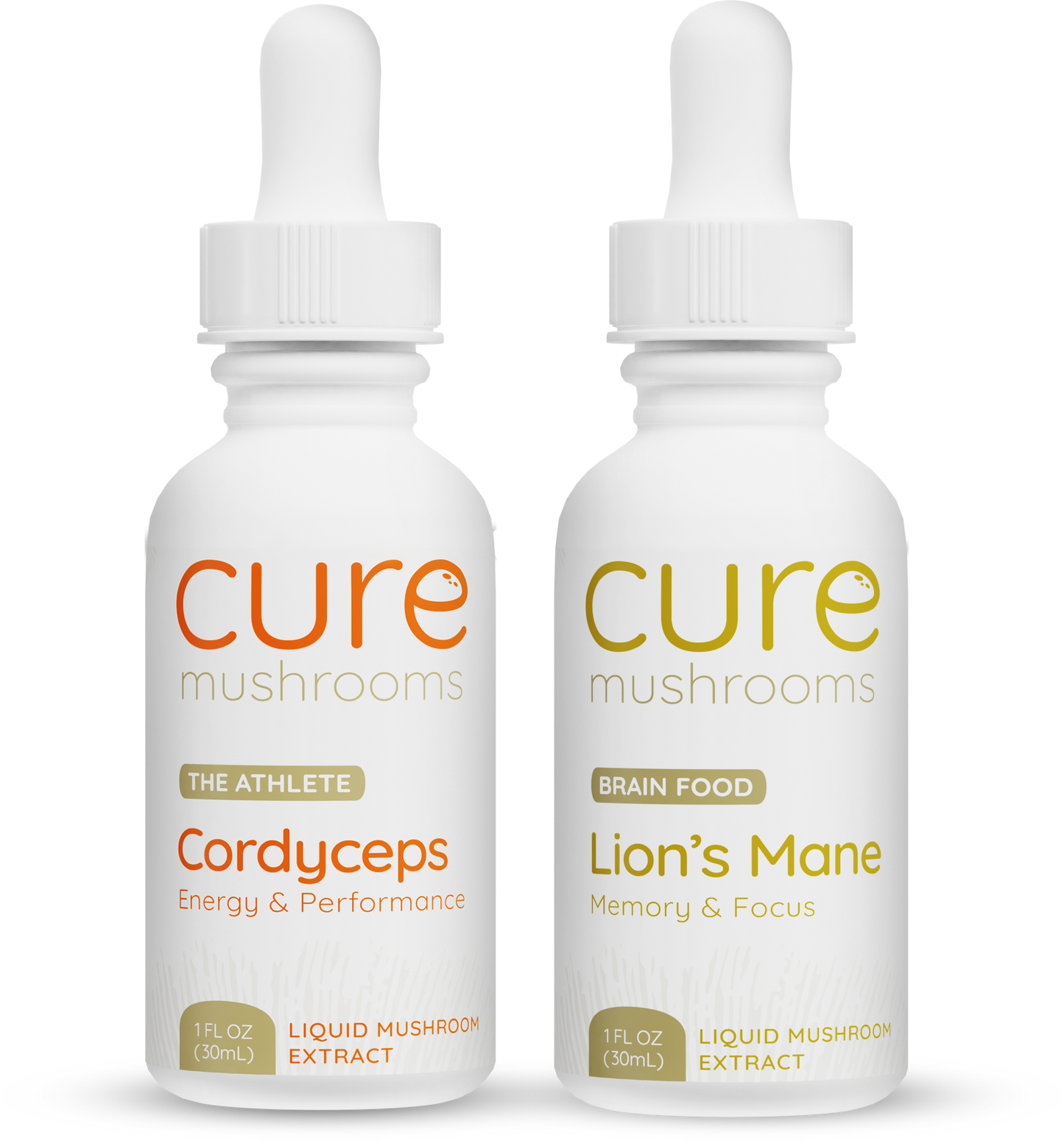 Performance pack of cordyceps and lion's mane tinctures